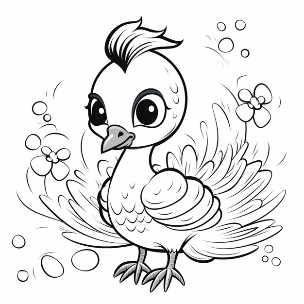 Bird Sits in a Nest Coloring Page Graphic by MyCreativeLife