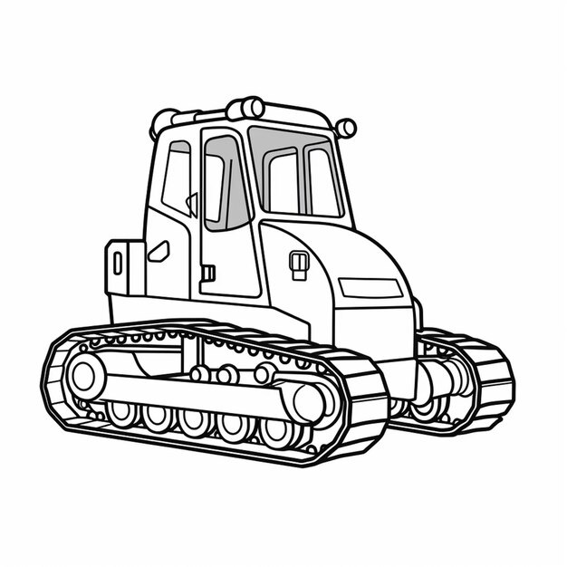 Foto un disegno in bianco e nero di un bulldozer generativo ai