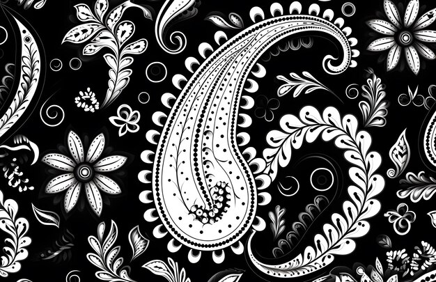 Photo a black and white drawing of a crescent with flowers and a large curved curved and a large curved curved curved curved curved curved curved and curved