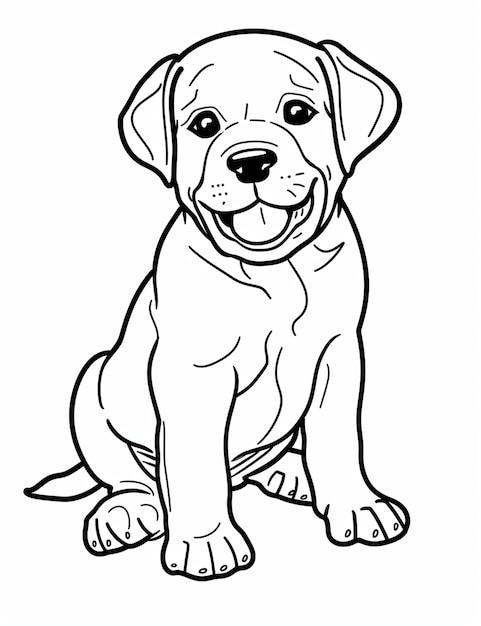 Black and White Drawing of a Dog