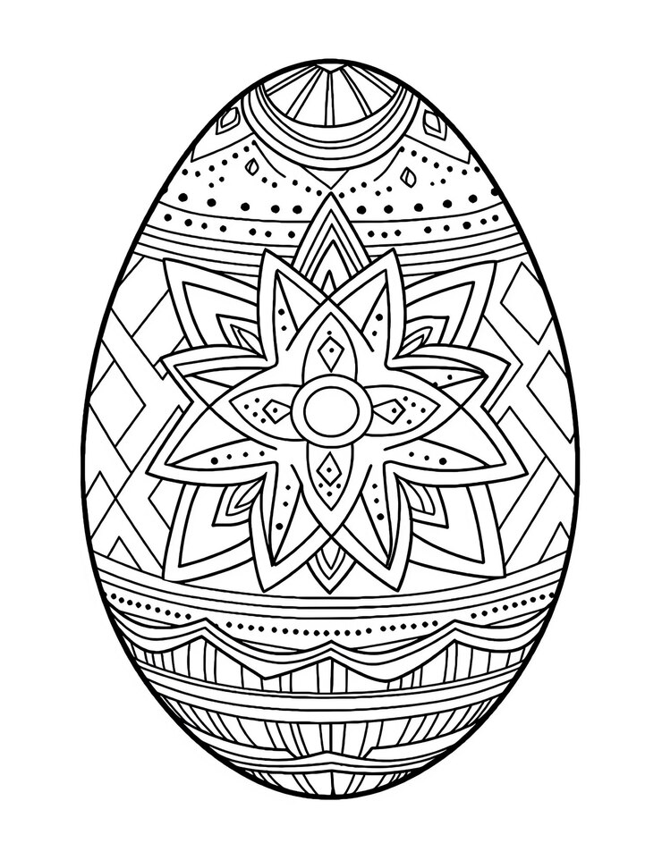 Photo a black and white drawing of an easter egg