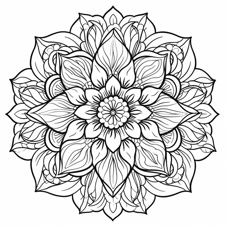 Photo 葉のある花の白黒描画生成ai