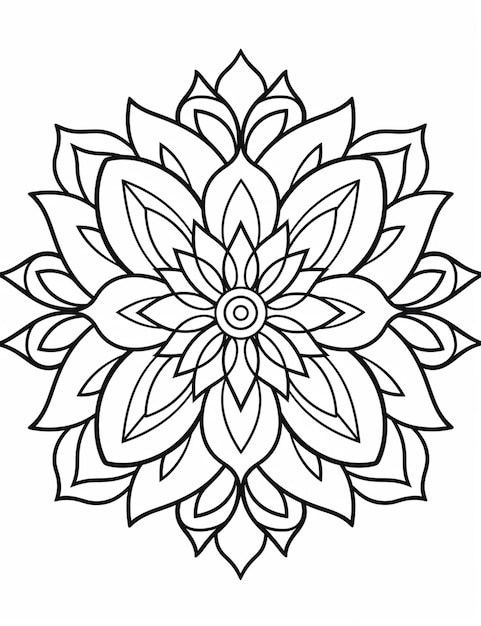 a black and white drawing of a flower with leaves generative ai