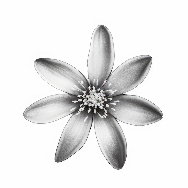 A black and white drawing of a flower with the name " the name of the flower "