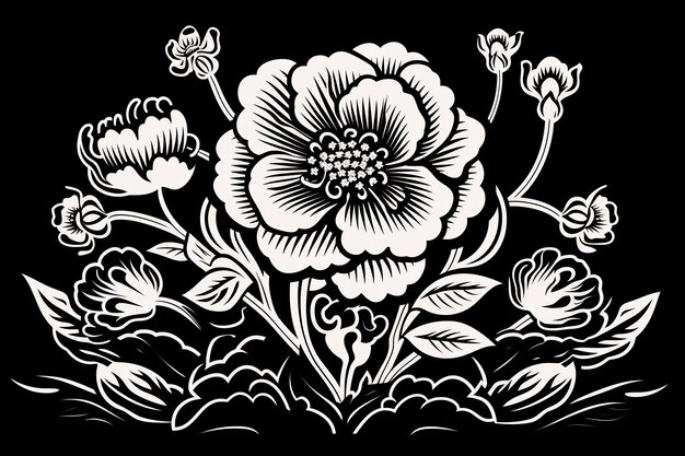 a black and white drawing of a flower with the word " spring " on it.