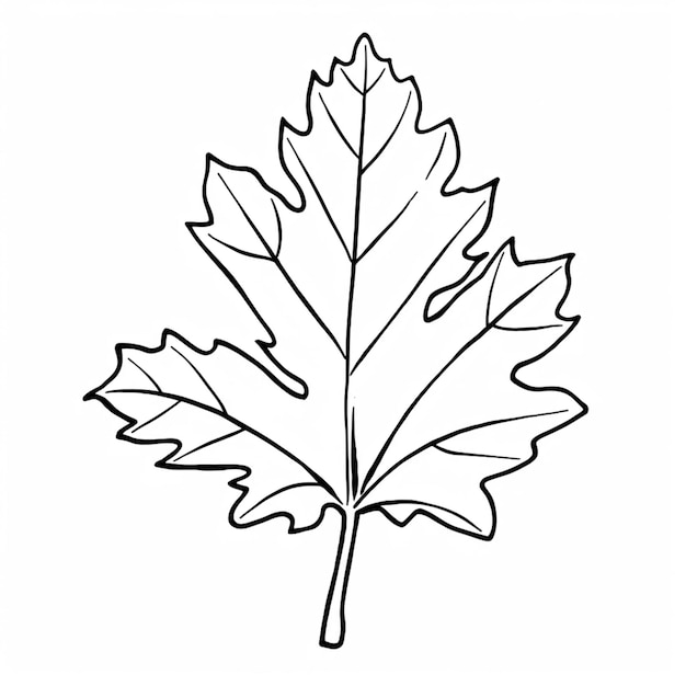 A black and white drawing of a leaf with a stem generative ai