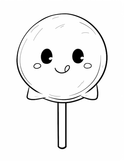 A black and white drawing of a lollipop with a bow tie generative ai