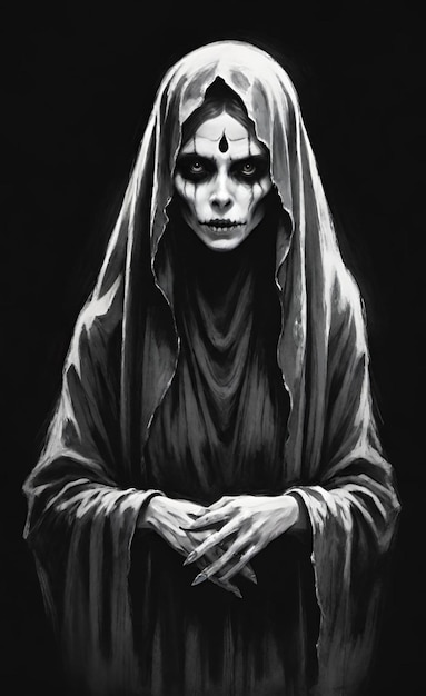 Premium Photo A black and white drawing of a man with a black mask Premium Photo A black and white drawing of a man with a black mask