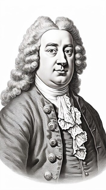 Photo a black and white drawing of a man with long hair