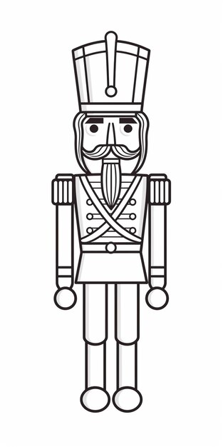 a black and white drawing of a nutcracker generative ai