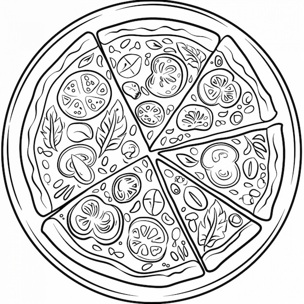 Photo a black and white drawing of a pizza with the words quot lemon quot on it