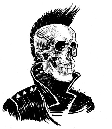 Punk Mohawk, Black and White / ToolCrypto / Pixel Art - Punk