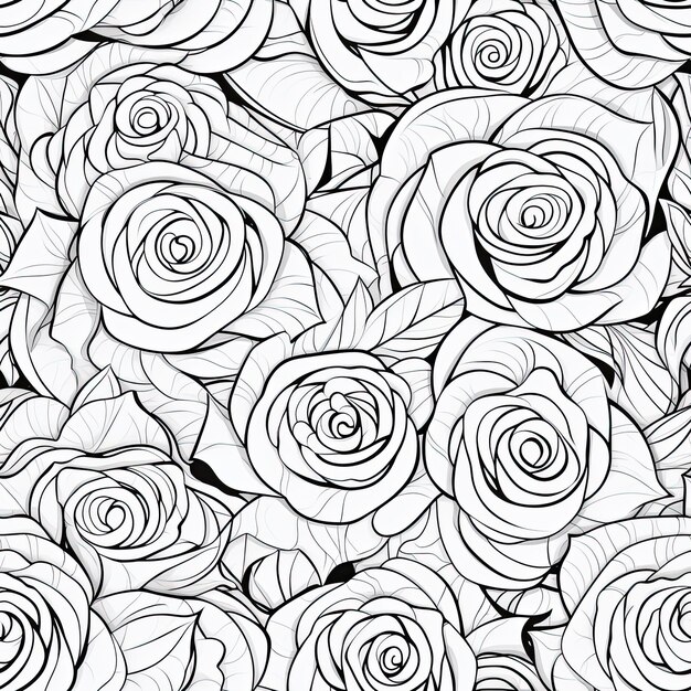 a black and white drawing of roses with white lines