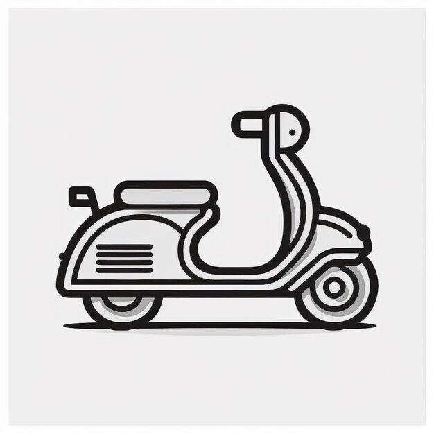 Photo a black and white drawing of a scooter with a handlebar generative ai