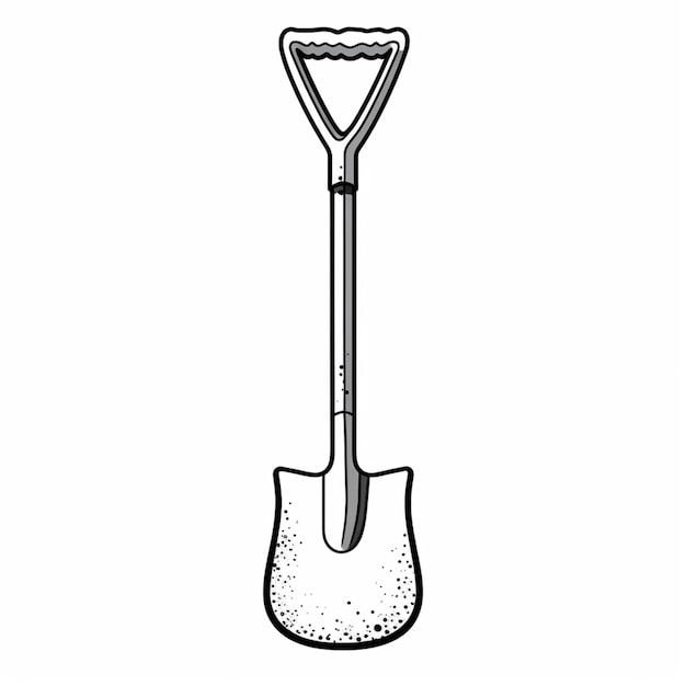 Photo a black and white drawing of a shovel with a handle generative ai