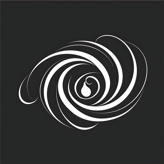 Photo a black and white drawing of a spiral and swirl