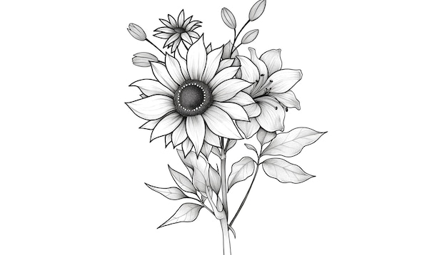 太陽花の黒と白の絵に太陽花の文字が描かれています