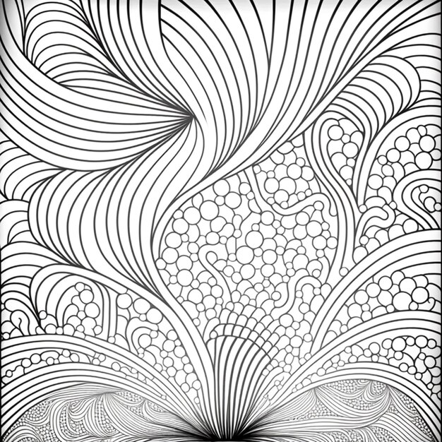 Photo a black and white drawing of a swirly design generative ai