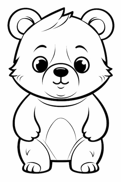 Photo a black and white drawing of a teddy bear with a shirt that says 