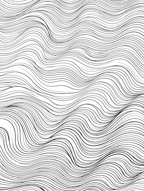 a black and white drawing of a wave pattern generative ai