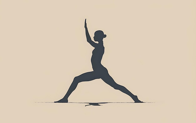 Photo a black and white drawing of a woman doing yoga