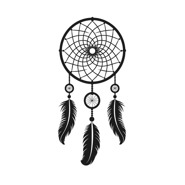 Black and white dream catcher icon design vector illustration