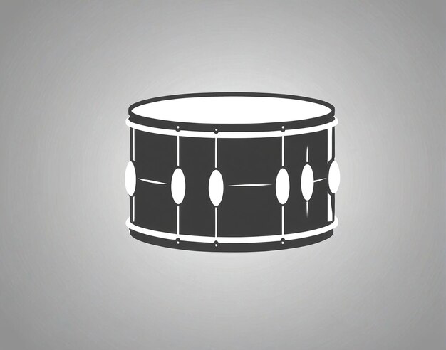 Photo a black and white drum icon