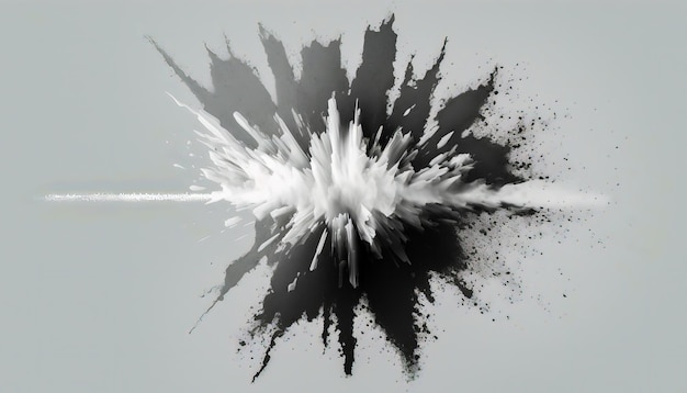 Черно-белый взрыв показан на сером фоне Генеративный ИИ