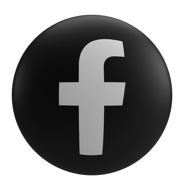 Photo black and white facebook 3d icon for social media