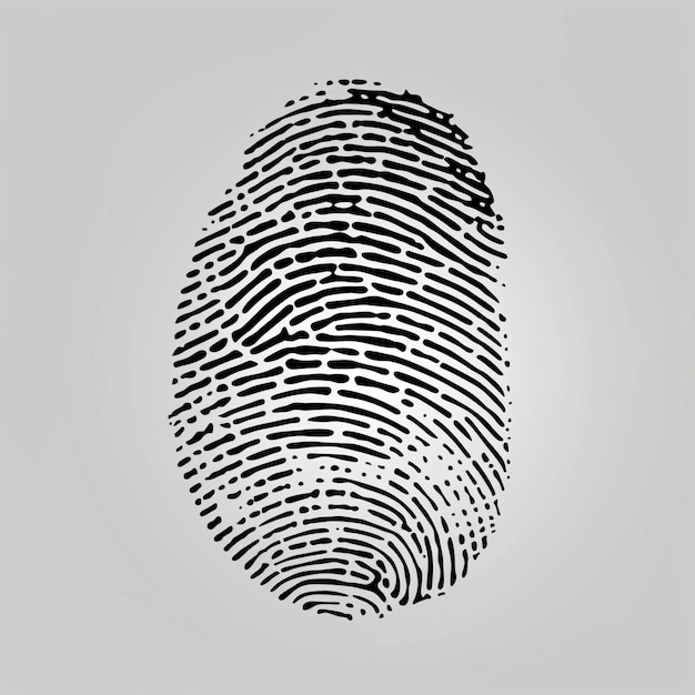 Black and White Fingerprint on Gray Background