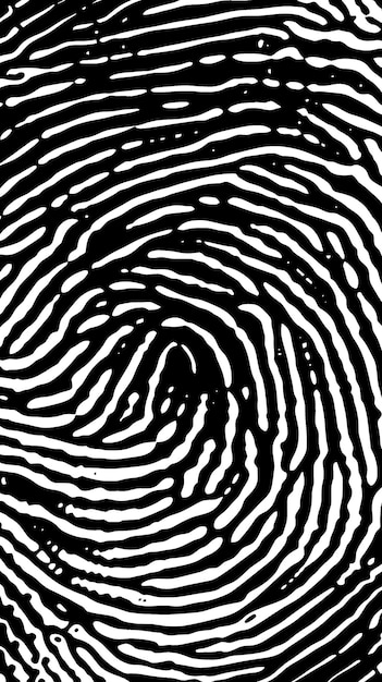 Photo black and white fingerprints on a black background