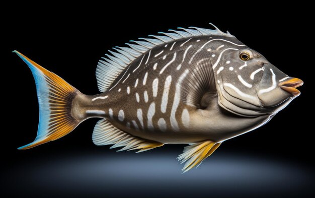 Black and White Fish With Brown Spots in Natural Habitat