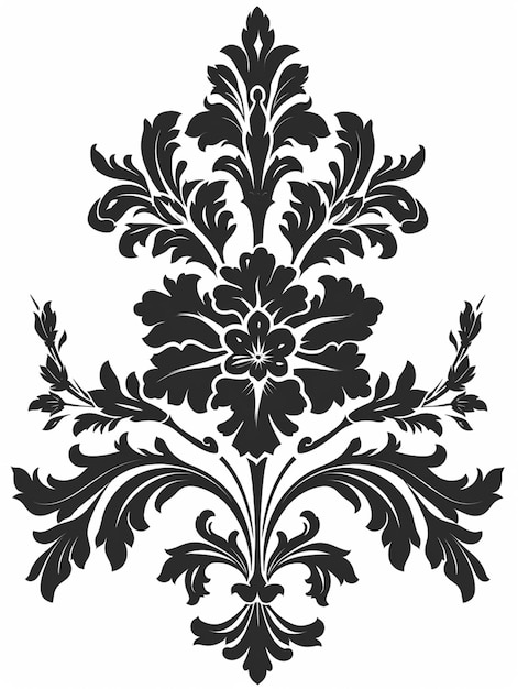 Photo a black and white floral design on a white background generative ai