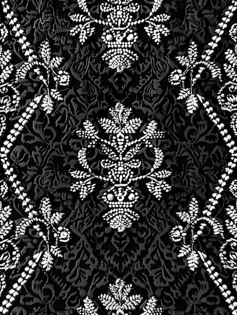 a black and white floral design with a black and white floral pattern