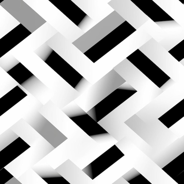 A black and white geometric design with a black and white square.