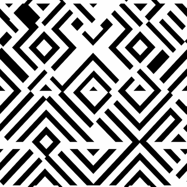 Photo black and white geometric pattern on a white background