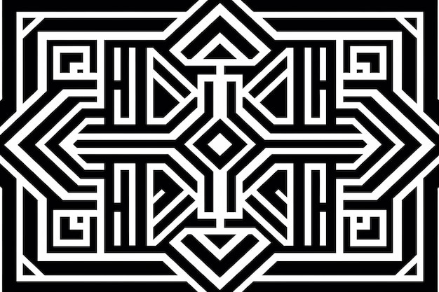 a black and white geometric pattern with the letters l '