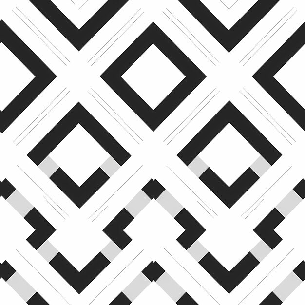 Photo a black and white geometric pattern with squares and squares.