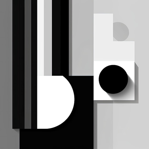 A black and white geometric shapes