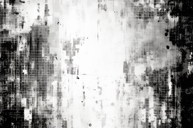 Black white glitchy halftone background gritty messy grunge background