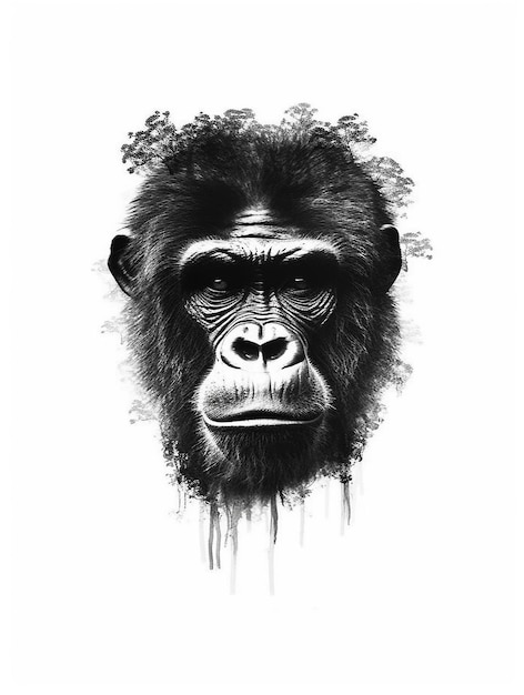 Black and white Gorilla