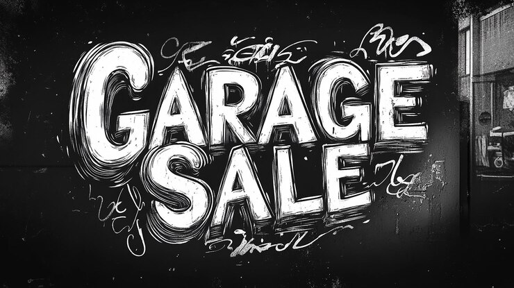 Photo black and white graffiti fonts with the word sale