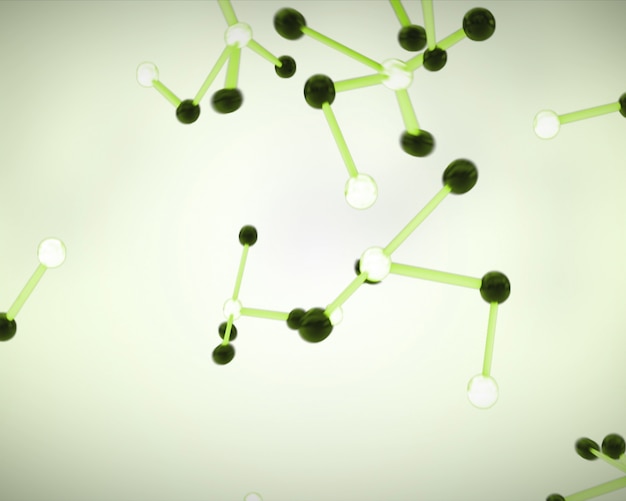 Cellule molecolari nere, bianche e verdi