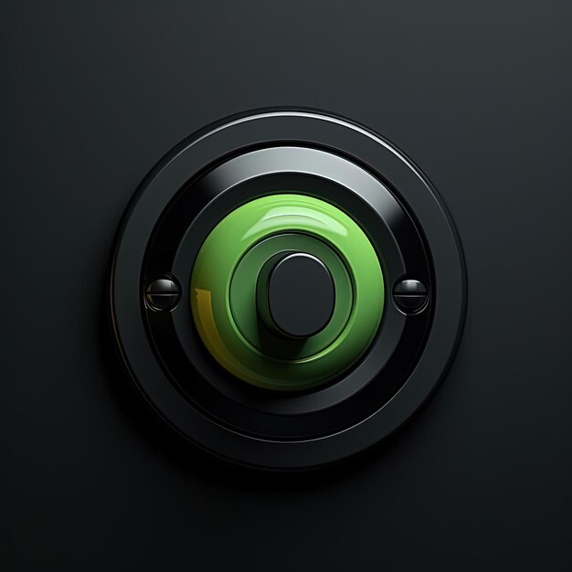 a black white and green switch in the style of realistic usage of light and color