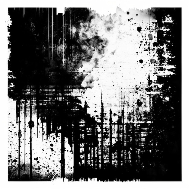 Photo black and white grunge distress overlay texture abstract surface dust and rough dirty wall
