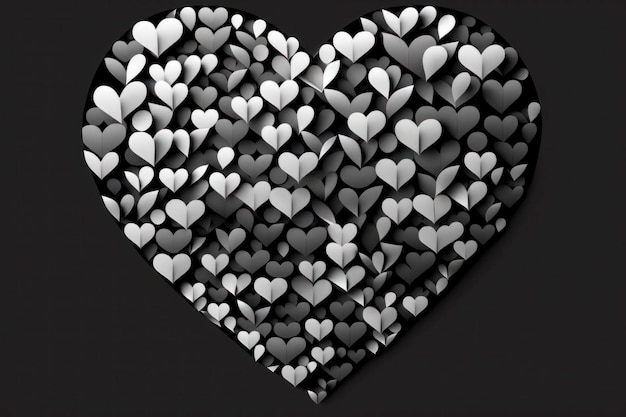 Black and white Heart background pattern
