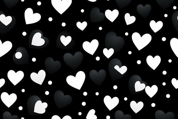 Photo a black and white heart design background