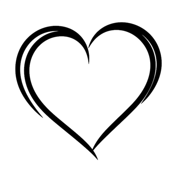 A black and white heart with a long tail drawn in it generative ai