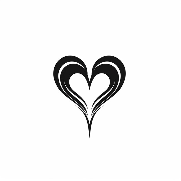 a black and white heart with a swirly design on it generative ai