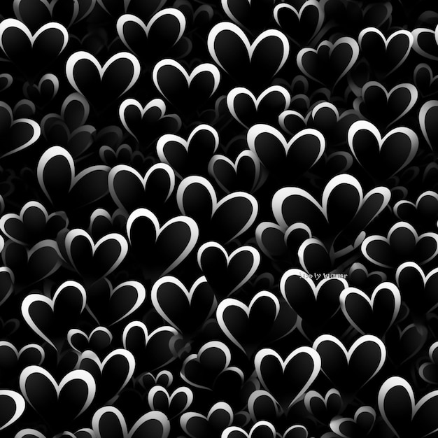 Premium AI Image | Black and white hearts wallpapers that are for free